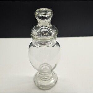 ​Vintage Clear Glass Pedestal Apothecary Jar Lidded Candy Dish Urn